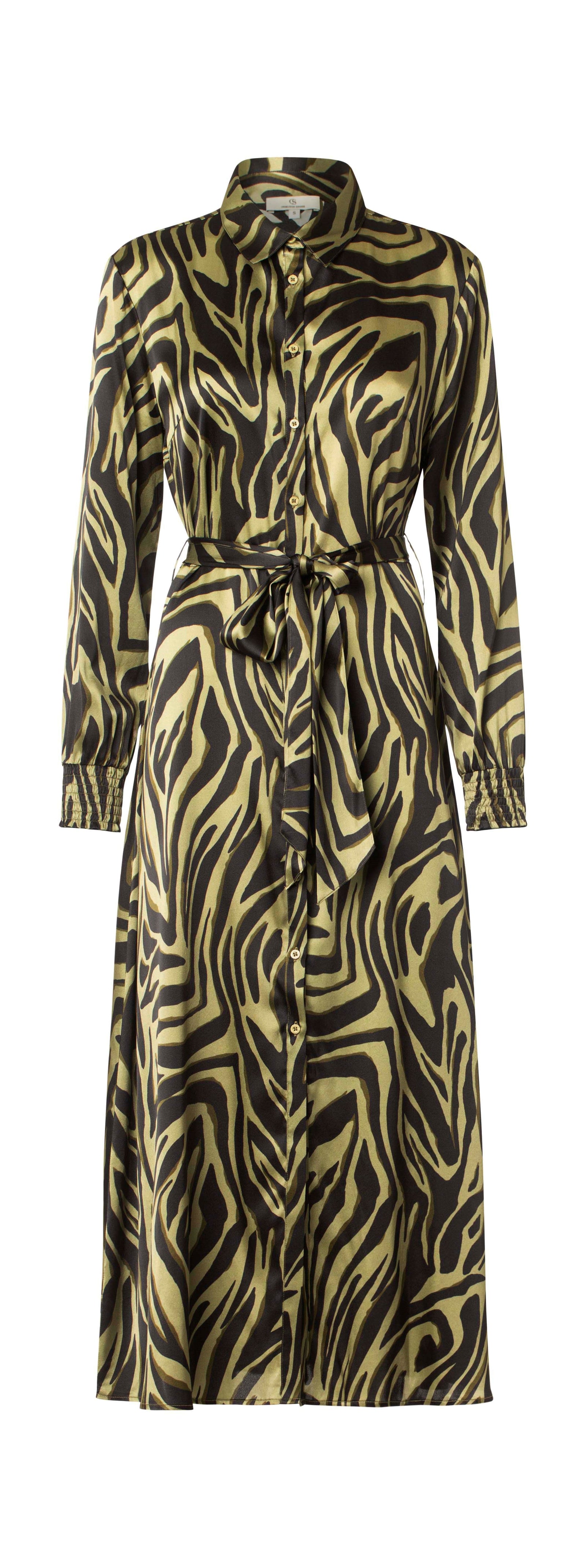 Charlotte Sparre Smock Shirt Dress Zebra Kaki